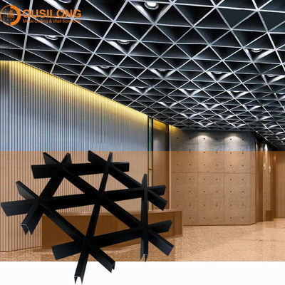 Решетка потолка металла крытого треугольника алюминиевая пожаробезопасная для конструкционных материалов супермаркета