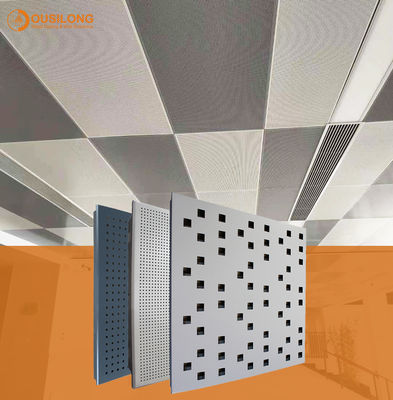 Акустическая ложная алюминиевая пефорированная панель потолка 600 x 600 x 0.6mm металла