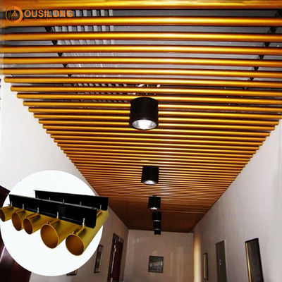 Декоративный приостанавливая линейный потолок металла в строящей алюминиевой круглой трубке