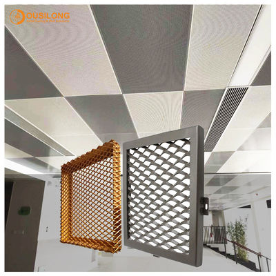 Потолок сетки металла коммерчески кроет черепицей для строя плиты решетки украшения алюминиевой