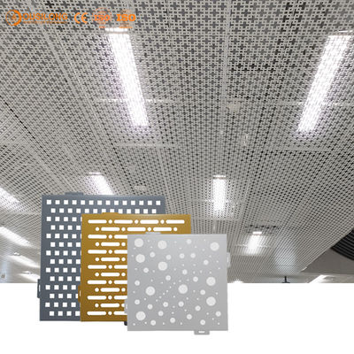Внутренняя приостанавливанная панель потолка металла подгонянная потолком художественная пефорированная алюминиевая для стадиона