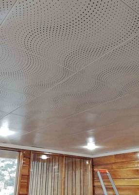 Прокалывания волны цвета плиток потолка КЭ зажим акустического белого алюминиевый в потолке для гостиницы